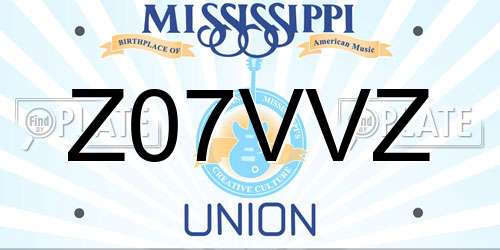 Z07VVZ Mississippi License Plate