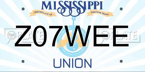 Z07WEE Mississippi License Plate