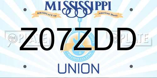 Z07ZDD Mississippi License Plate