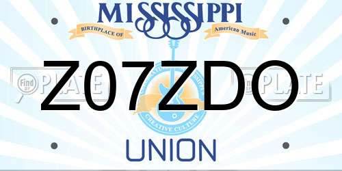 Z07ZDO Mississippi License Plate