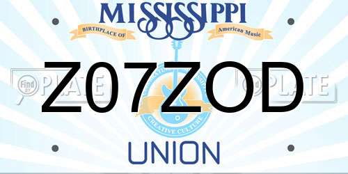 Z07ZOD Mississippi License Plate