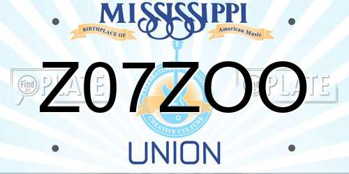 Z07ZOO Mississippi License Plate