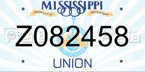 Z082458 Mississippi License Plate