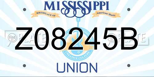 Z08245B Mississippi License Plate