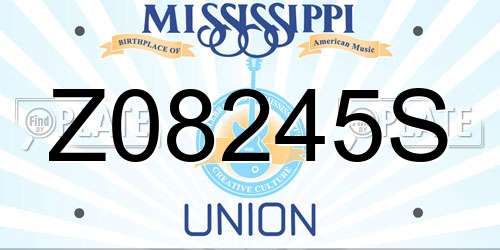 Z08245S Mississippi License Plate