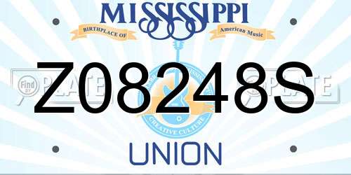 Z08248S Mississippi License Plate