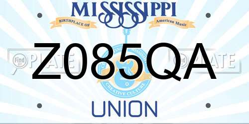 Z085QA Mississippi License Plate
