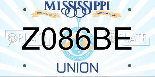 Z086BE Mississippi License Plate