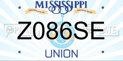 Z086SE Mississippi License Plate
