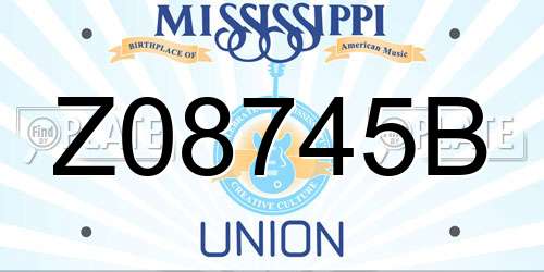 Z08745B Mississippi License Plate