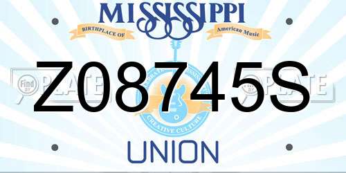 Z08745S Mississippi License Plate