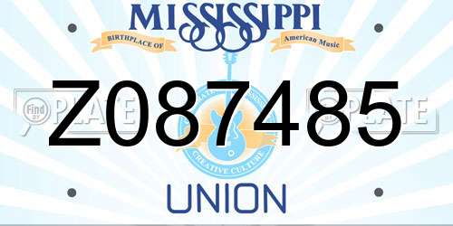 Z087485 Mississippi License Plate