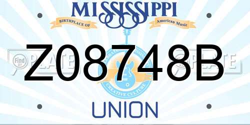 Z08748B Mississippi License Plate