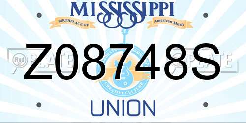 Z08748S Mississippi License Plate