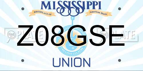 Z08GSE Mississippi License Plate