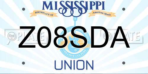 Z08SDA Mississippi License Plate