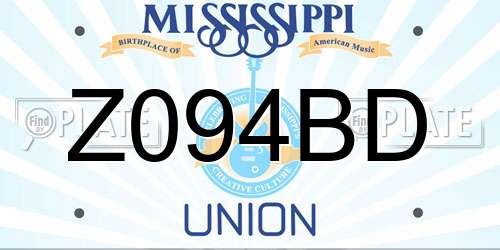 Z094BD Mississippi License Plate