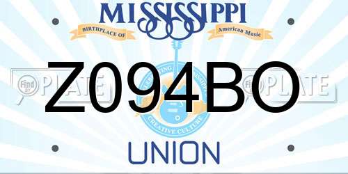 Z094BO Mississippi License Plate