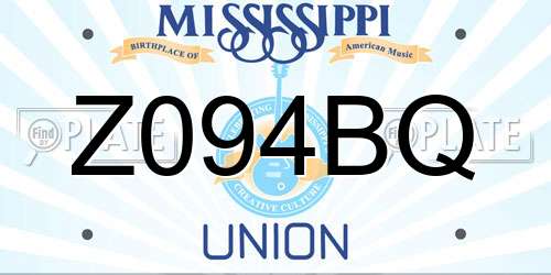 Z094BQ Mississippi License Plate