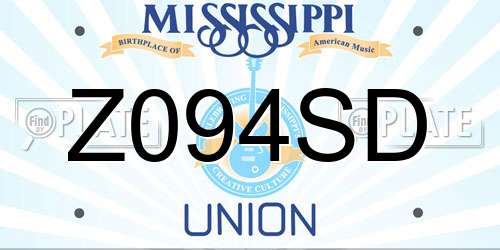 Z094SD Mississippi License Plate