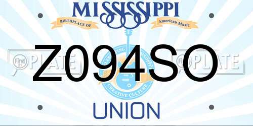 Z094SO Mississippi License Plate