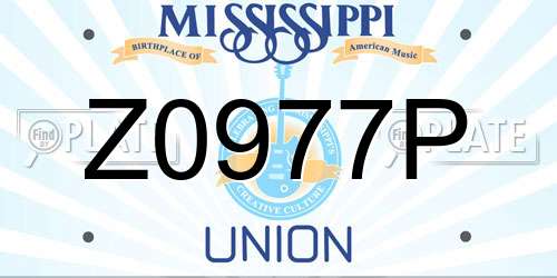 Z0977P Mississippi License Plate