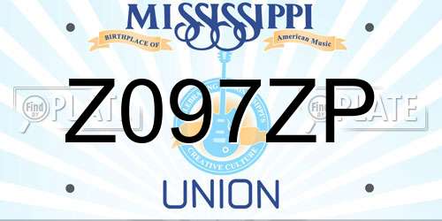 Z097ZP Mississippi License Plate