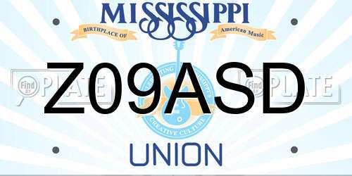 Z09ASD Mississippi License Plate