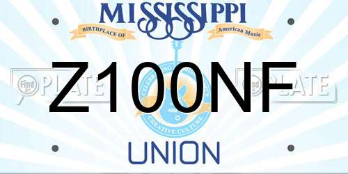 Z100NF Mississippi License Plate