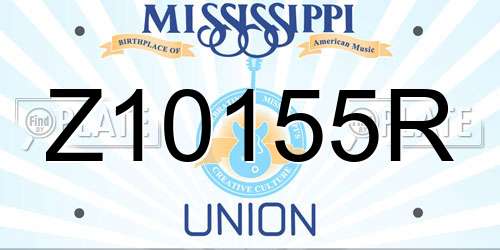 Z10155R Mississippi License Plate