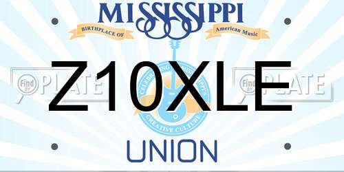 Z10XLE Mississippi License Plate