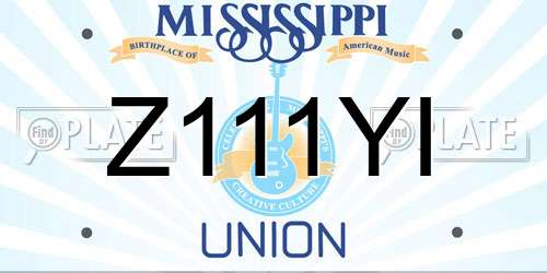Z111YI Mississippi License Plate