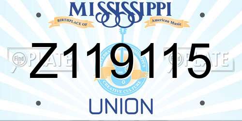 Z119115 Mississippi License Plate