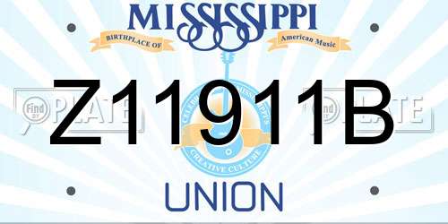 Z11911B Mississippi License Plate