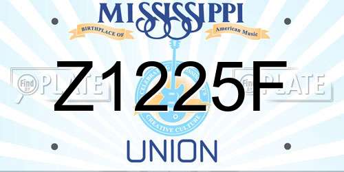 Z1225F Mississippi License Plate