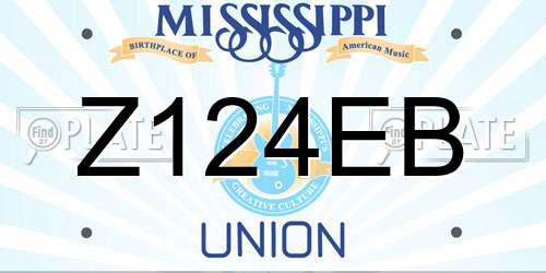 Z124EB Mississippi License Plate