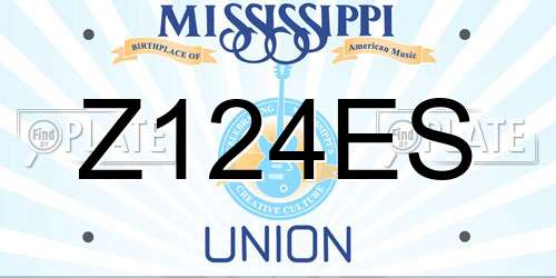 Z124ES Mississippi License Plate
