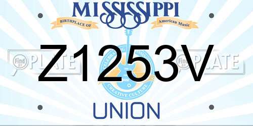 Z1253V Mississippi License Plate