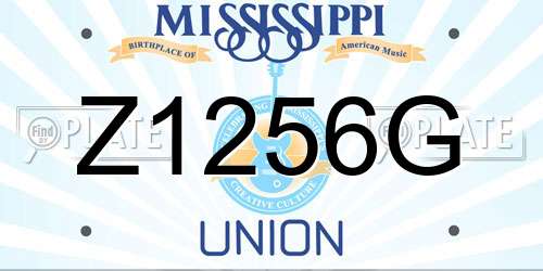 Z1256G Mississippi License Plate