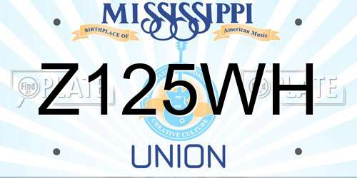 Z125WH Mississippi License Plate