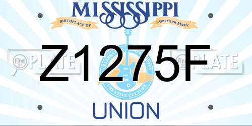 Z1275F Mississippi License Plate
