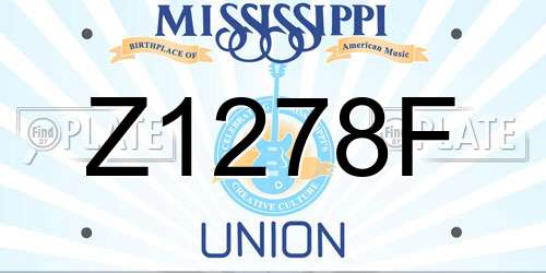 Z1278F Mississippi License Plate