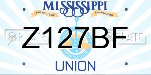 Z127BF Mississippi License Plate
