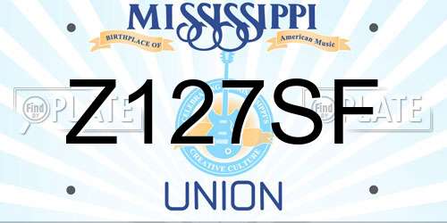 Z127SF Mississippi License Plate