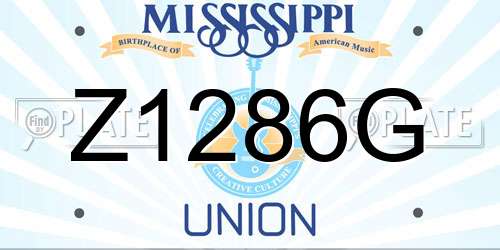 Z1286G Mississippi License Plate
