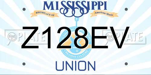 Z128EV Mississippi License Plate