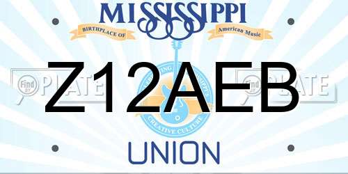 Z12AEB Mississippi License Plate