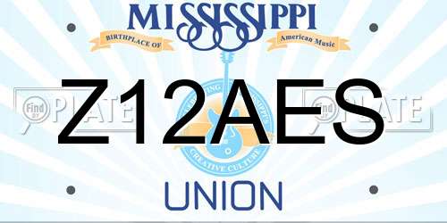 Z12AES Mississippi License Plate