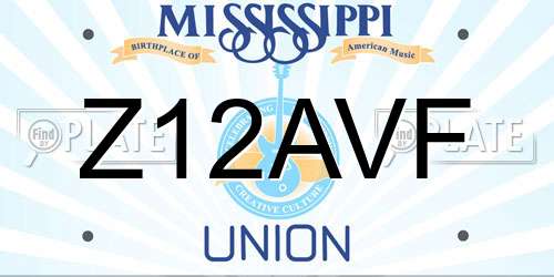 Z12AVF Mississippi License Plate