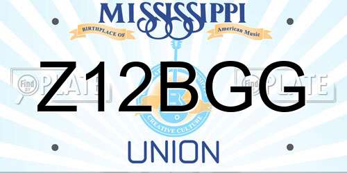 Z12BGG Mississippi License Plate